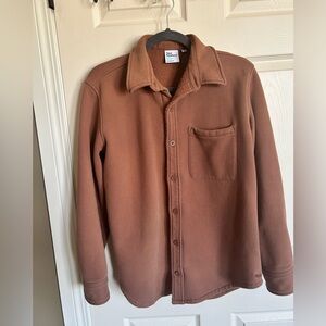 TNA Sweatfleece Boyfriend Fit Button Up Shirt